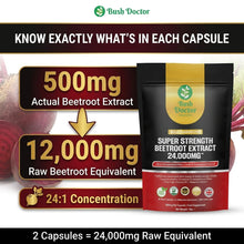 将图片加载到图库查看器,Beetroot Extract Capsules 24000mg Super Strength 24:1 Vegan Supplement