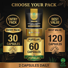 将图片加载到图库查看器,Black Walnut Wormwood Clove Garlic Pumpkin Seed 10-in-1 Herbal Capsules Vegan
