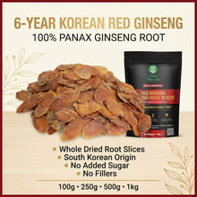 将图片加载到图库查看器,Korean Red Ginseng Root Slices 6 Year Panax Ginseng Tea 100g 250g 500g 1kg