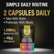 Laden Sie das Bild in den Galerie-Viewer, Berberine HCl 1000mg + Chromium High Strength 99% Pure Vegan Capsules Bush Doctor