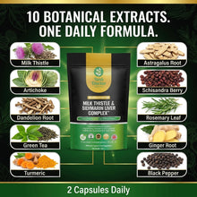 将图片加载到图库查看器,Milk Thistle 80% Silymarin 10-in-1 Artichoke Dandelion Turmeric 23300mg Caps