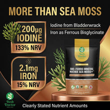 Load image into Gallery viewer, Irish Sea Moss Capsules 12000mg Bladderwrack Burdock Sarsaparilla 6-in-1 Vegan