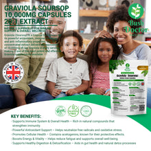 Load image into Gallery viewer, Graviola Soursop Extract Capsules | 10,000mg Equivalent | 20:1 High-Potency Extract | Immune, Energy, and Wellness Support / DR Congo Rainforest Relief