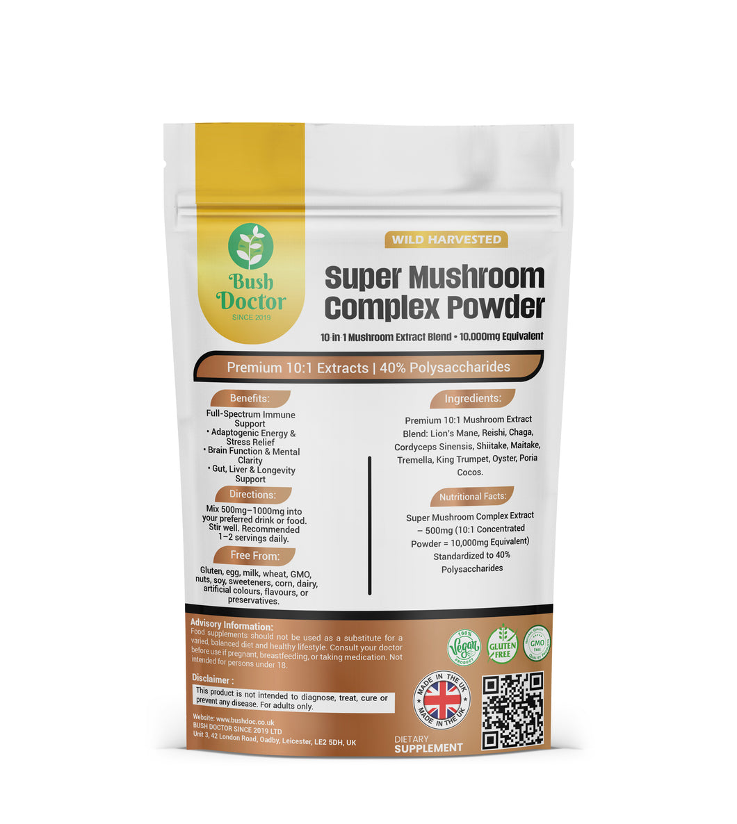 Super Mushroom Complex Powder 10in1 | Lions Mane Reishi Chaga | 1kg