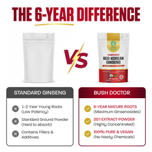 Carregar imagem no visualizador da galeria, Korean Red Ginseng Extract Powder – 100% Pure 6-Year-Old Red Panax Ginseng | 20:1 High-Potency Extract | Energy, Focus, and Immune Support
