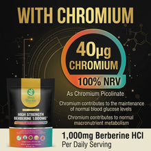 Laden Sie das Bild in den Galerie-Viewer, Berberine HCl 1000mg + Chromium High Strength 99% Pure Vegan Capsules Bush Doctor
