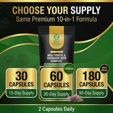 将图片加载到图库查看器，Milk Thistle 80% Silymarin 10-in-1 Artichoke Dandelion Turmeric 23300mg Caps
