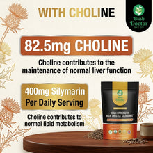 将图片加载到图库查看器，Milk Thistle 12000mg 80% Silymarin Choline High Strength 120 180 Vegan Capsules
