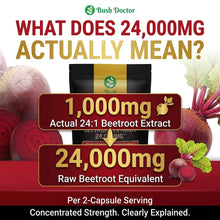 将图片加载到图库查看器，Beetroot Extract Capsules 24000mg Super Strength 24:1 Vegan Supplement
