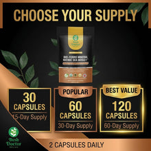 Load image into Gallery viewer, Irish Sea Moss Capsules 12000mg Bladderwrack Burdock Sarsaparilla 6-in-1 Vegan
