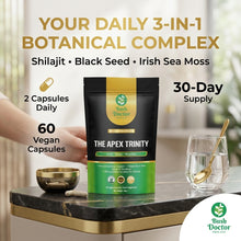 将图片加载到图库查看器，Himalayan Shilajit 60% Fulvic Acid Black Seed Irish Sea Moss 10:1 60 Vegan Capsules
