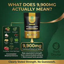 将图片加载到图库查看器，Black Walnut Wormwood Clove Garlic Pumpkin Seed 10-in-1 Herbal Capsules Vegan
