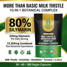 将图片加载到图库查看器，Milk Thistle 80% Silymarin 10-in-1 Artichoke Dandelion Turmeric 23300mg Caps
