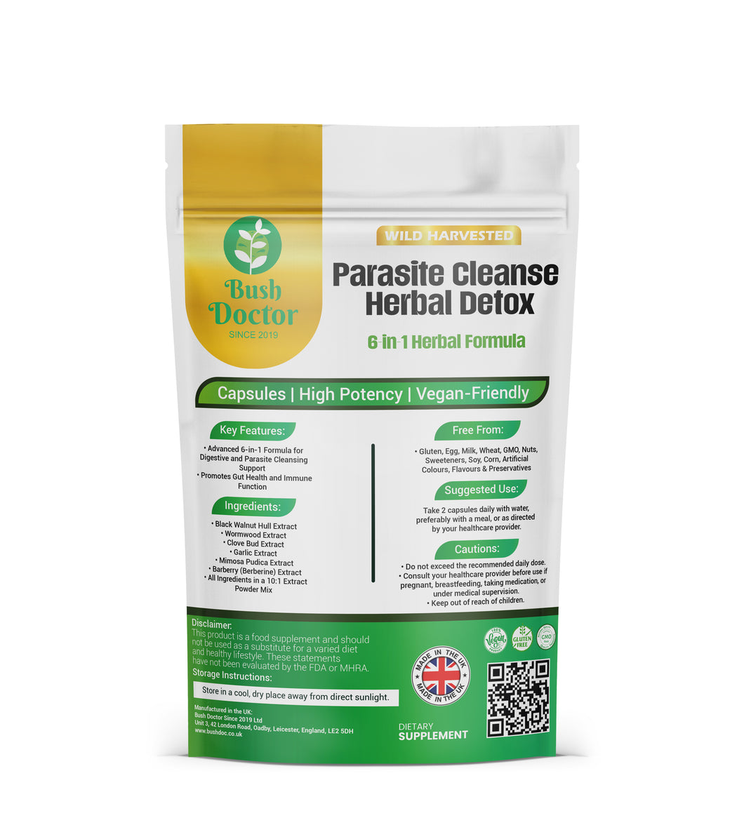Parasite Cleanse Herbal Detox – 6-in-1 Advanced Formula | Natural Gut & Digestive Support | High-Potency 10:1 Extract Blend
