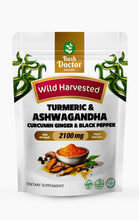 Load image into Gallery viewer, Turmeric, Ashwagandha, Ginger &amp; Black Pepper Capsules 2100mg Daily Support for Joints, Stress &amp; Immunity
