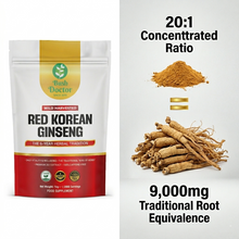 将图片加载到图库查看器，Korean Red Ginseng Extract Powder – 100% Pure 6-Year-Old Red Panax Ginseng | 20:1 High-Potency Extract | Energy, Focus, and Immune Support

