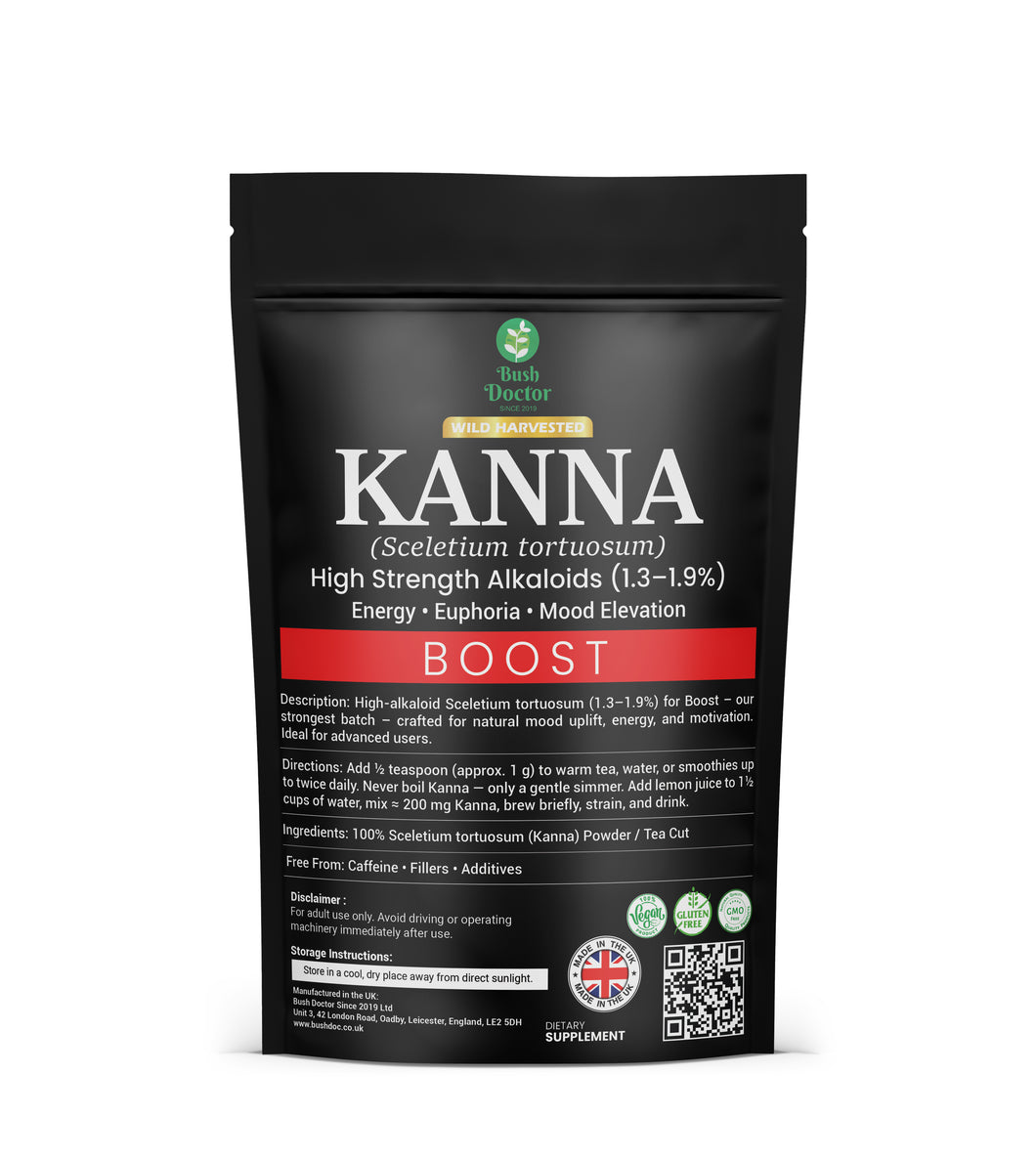 Kanna BOOST | High Strength Sceletium tortuosum Powder & Tea Cut | Wild-Harvested South Africa | Premium Herbal Quality UK
