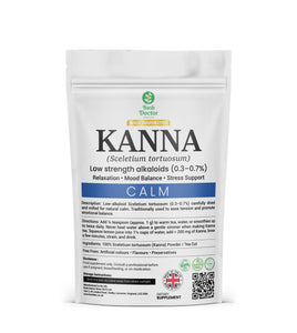 Kanna CALM | Natural Sceletium tortuosum Powder & Tea Cut | Wild-Harvested South Africa | Gentle Low Alkaloid (0.3–0.7%) | UK Herbal Brand