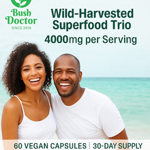 Load image into Gallery viewer, Sea Moss &amp; Bladderwrack + Burdock Root Capsules | 102 Essential Minerals | Immune, Thyroid, and Detox Support
