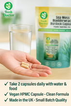 Load image into Gallery viewer, Sea Moss &amp; Bladderwrack + Burdock Root Capsules | 102 Essential Minerals | Immune, Thyroid, and Detox Support
