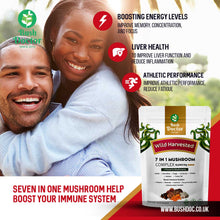 Load image into Gallery viewer, Mushroom Complex 7-in-1 Capsules – Lion’s Mane, Reishi, Shiitake, Chaga, Cordyceps, Turkey Tail, Maitake | 12,000mg Extract with 40% Polysaccharides | Immune, Brain, and Energy Support
