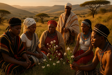 将图片加载到图库查看器，the Xhosa people doing dream rituals with African Dream Root Silene capensis in the eastern cape town 
