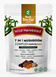 Mushroom Complex 7 in 1 Lions Mane, Reishi ,Shitake, Chaga, Cordyceps, Turkey tail, Maitake 12,000mg Capsules