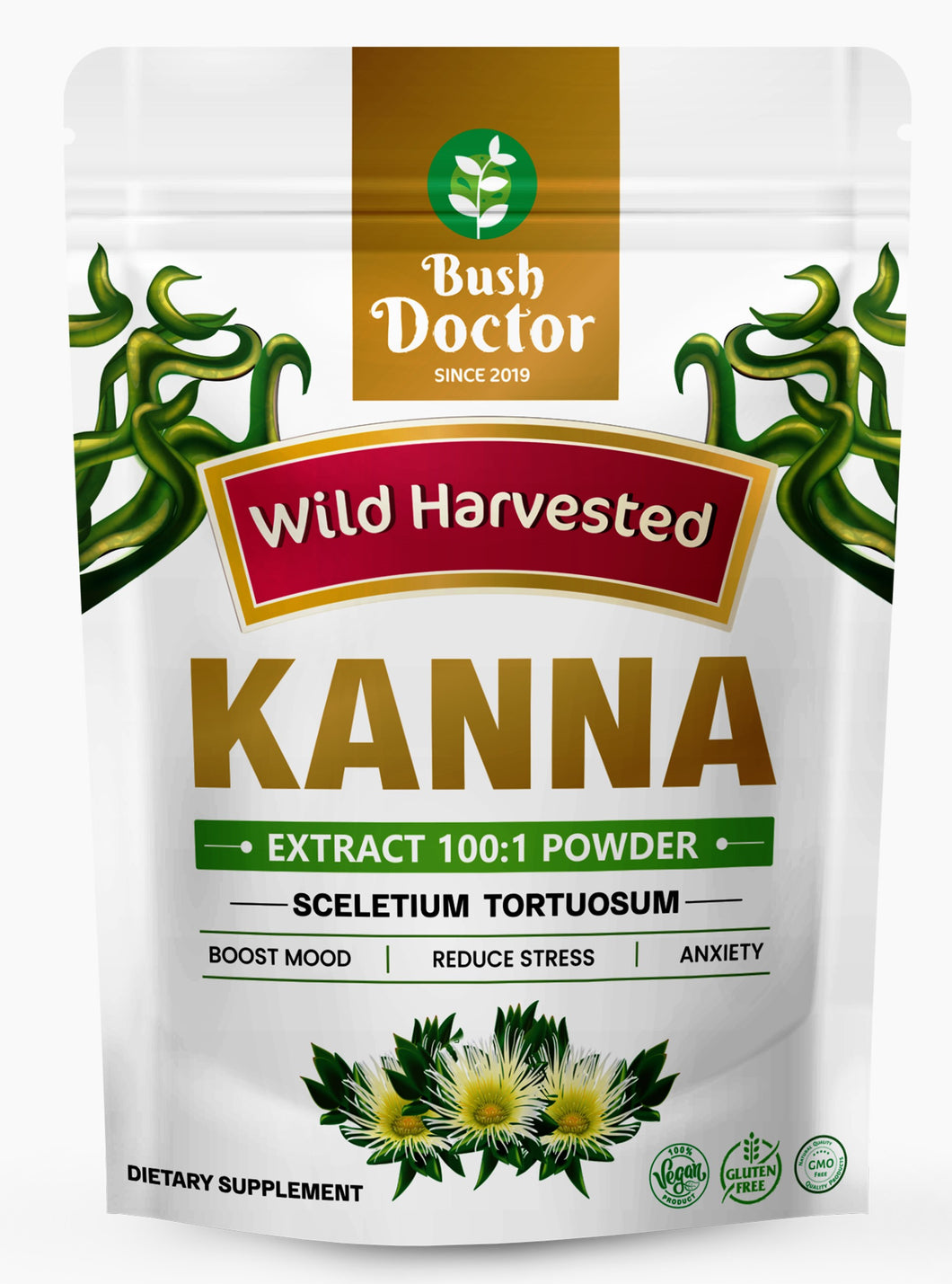 Kanna Sceletium Tortuosum Extract powder 100:1 High Quality Organic Herbal 100X