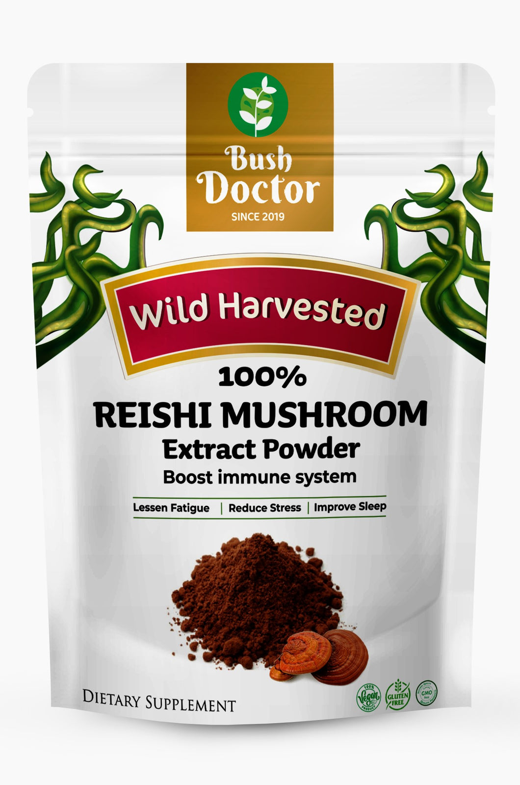 Reishi Mushroom Extract Powder Organic 30% Polysaccharides 100% Ganoderma