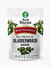 Load image into Gallery viewer, Sea Moss &amp; Bladderwrack +Burdock Vegan Capsules 60, 100 &amp; 200
